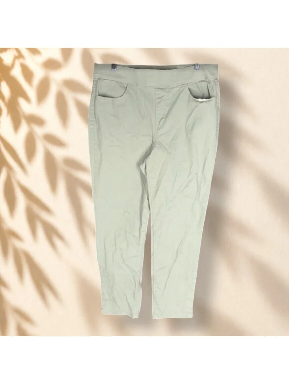 Gloria Vanderbilt Jeans Women 12 Gray Denim Light Wash Pull On Skinny Pockets